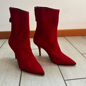 Red Suede Women's Boots